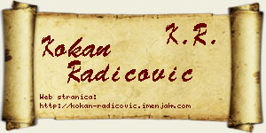 Kokan Radicović vizit kartica